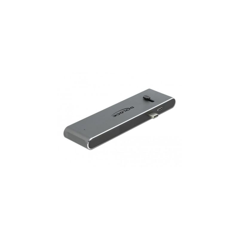 DeLOCK Dual USB Type-C mit HDMI / USB 3.2 / SD / PD 3.0, Dockingstation(grau)