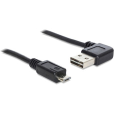 Micro-USB Stecker(schwarz, 0,5 Meter, rechts / links abgewinkelt)