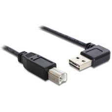 USB-B Stecker(schwarz, 0,5 Meter, rechts / links abgewinkelt)