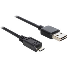 Micro-USB Stecker(schwarz, 3 Meter, USB-A Stecker beidseitig verwendbar)