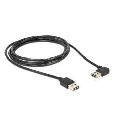 USB-A Stecker 90°(schwarz, 1 Meter, rechts / links abgewinkelt)