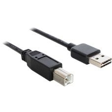 USB-B Stecker(schwarz, 3 Meter, USB-A Stecker beidseitig verwendbar)