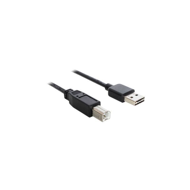 USB-B Stecker(schwarz, 3 Meter, USB-A Stecker beidseitig verwendbar)