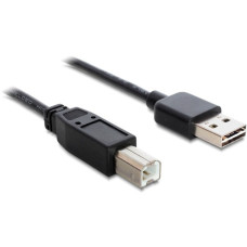 USB-B Stecker(schwarz, 0,5 Meter, USB-A Stecker beidseitig verwendbar)