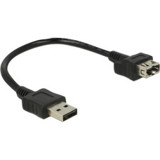 USB-A Buchse(schwarz, 20cm, ShapeCable, USB-A Stecker beidseitig verwendbar)