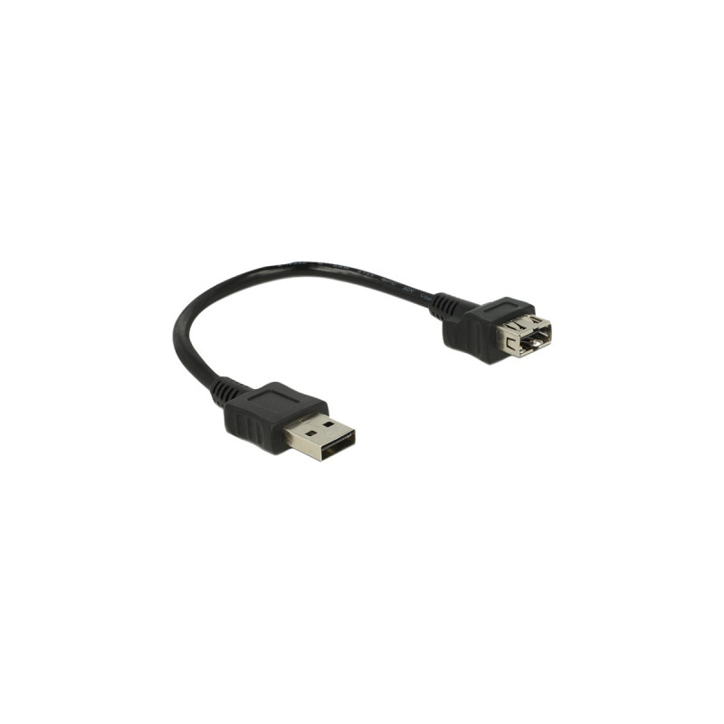 USB-A Buchse(schwarz, 20cm, ShapeCable, USB-A Stecker beidseitig verwendbar)