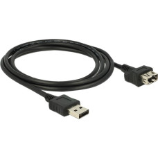USB-A Buchse(schwarz, 2 Meter, ShapeCable, USB-A Stecker beidseitig verwendbar)