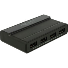 DeLOCK Externer USB 3.2 Gen 2 4 PortHub 10Gbps, USB-Hub(schwarz)