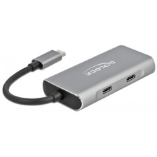 DeLOCK Externer USB 3.2 Gen 2 USB Type-C Hub, USB-Hub(grau, USB-C)