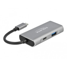 DeLOCK Externer USB 3.2 Gen 2 USB Type-C Hub, USB-Hub(grau, USB-C)