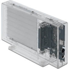 DeLOCK Externes Dual Gehäuse für 2 x 2.5" SATA HDD / SSD mit USB Type-C Buchse, Laufwerksgehäuse(transparent)