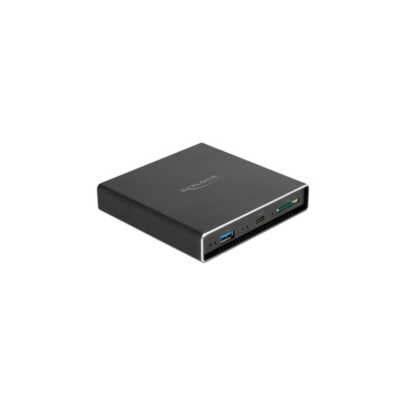 DeLOCK Externes Gehäuse für 2.5″ SATA HDD / SSD, Laufwerksgehäuse(schwarz, mit zusätzlichem USB Type-C und Typ-A Port und SD Slot)