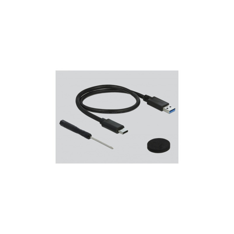 DeLOCK Externes Gehäuse für 2.5″ SATA HDD / SSD mit SuperSpeed USB 10 Gbps (USB 3.1 Gen 2), Laufwerksgehäuse(schwarz)