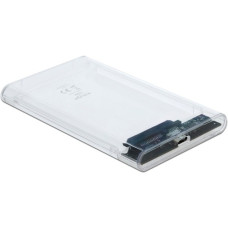 DeLOCK Externes Gehäuse für 2.5" SATA HDD / SSD mit SuperSpeed USB 10 Gbps (USB 3.1 Gen 2), Laufwerksgehäuse(transparent)