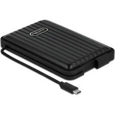DeLOCK Externes Gehäuse für 2.5″ SATA HDD / SSD mit USB Type-C - IP66, Laufwerksgehäuse(schwarz)