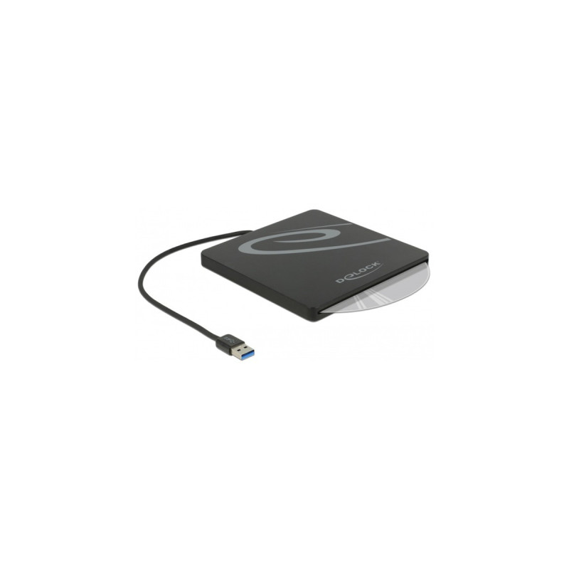 DeLOCK Externes Gehäuse für 5.25″ Slot-in Slim SATA Laufwerke 9,5 / 12,7 mm zu USB Typ-A Stecker, Laufwerksgehäuse(schwarz)