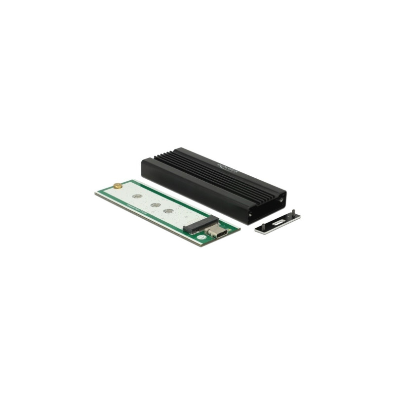 DeLOCK Externes Gehäuse für M.2 NVMe PCIe SSD, Laufwerksgehäuse(schwarz, mit SuperSpeed USB 10 Gbps (USB 3.2 Gen 2) USB Type-C Buchse)