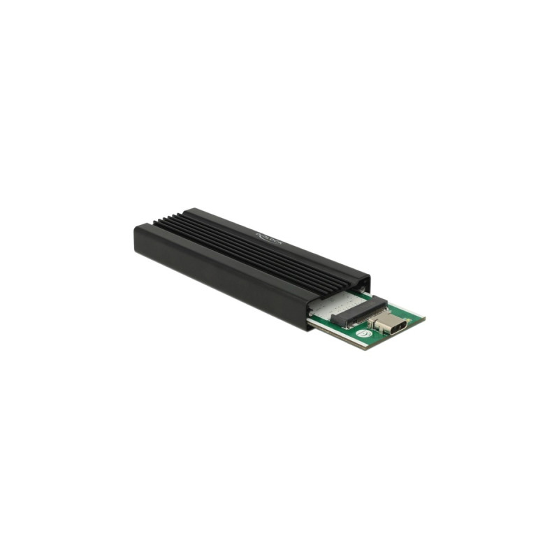 DeLOCK Externes Gehäuse für M.2 NVMe PCIe SSD, Laufwerksgehäuse(schwarz, mit SuperSpeed USB 10 Gbps (USB 3.2 Gen 2) USB Type-C Buchse)