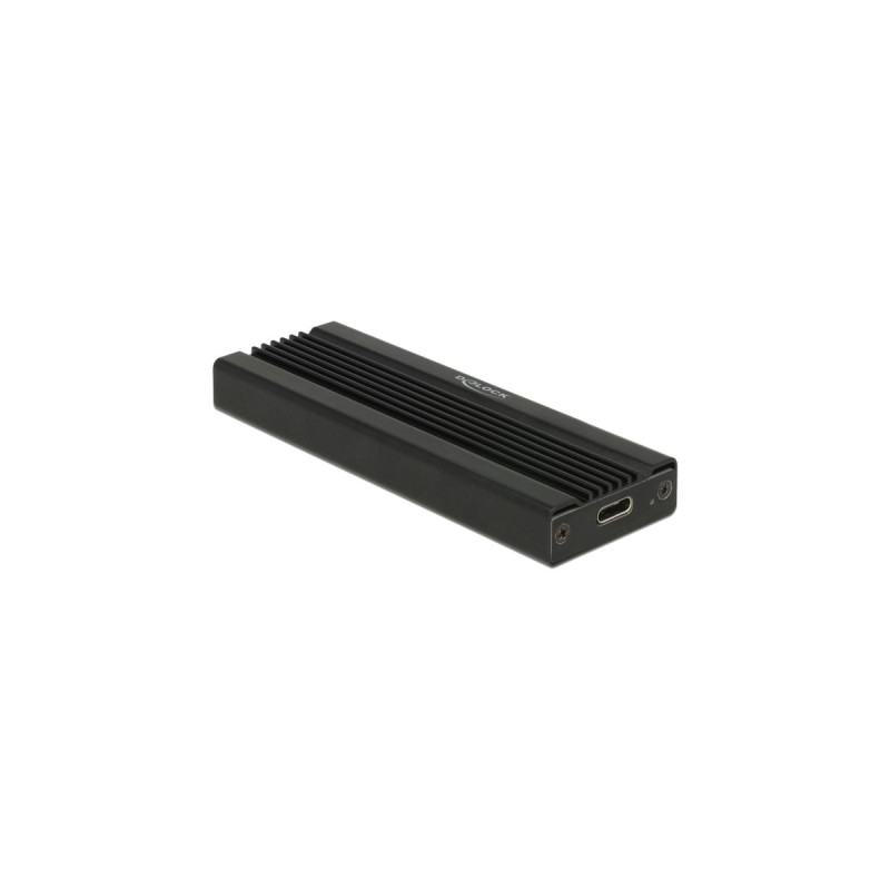 DeLOCK Externes Gehäuse für M.2 NVMe PCIe SSD, Laufwerksgehäuse(schwarz, mit SuperSpeed USB 10 Gbps (USB 3.2 Gen 2) USB Type-C Buchse)