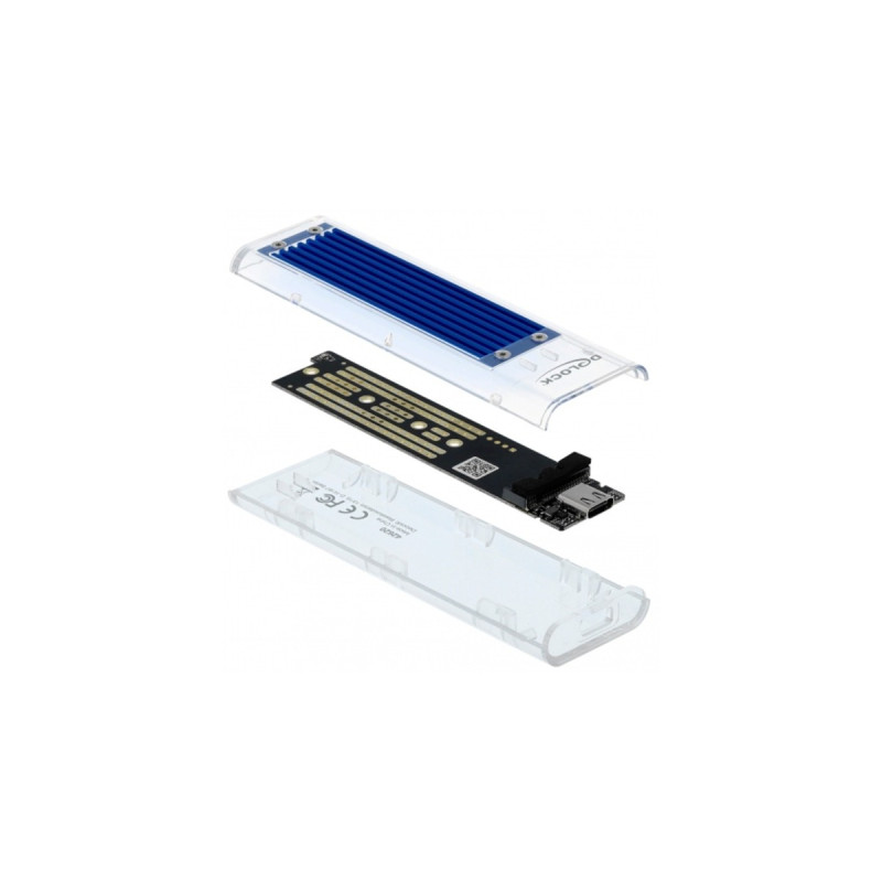 DeLOCK Externes Gehäuse für M.2 NVMe PCIe SSD, Laufwerksgehäuse(transparent)