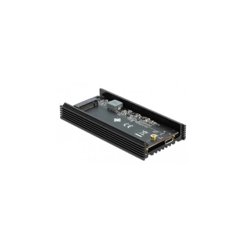 DeLOCK Externes Gehäuse für M.2 NVMe PCIe SSD mit SuperSpeed USB 20 Gbps (USB 3.2 Gen 2x2) USB Type-C Buchse, Laufwerksgehäuse(schwarz)