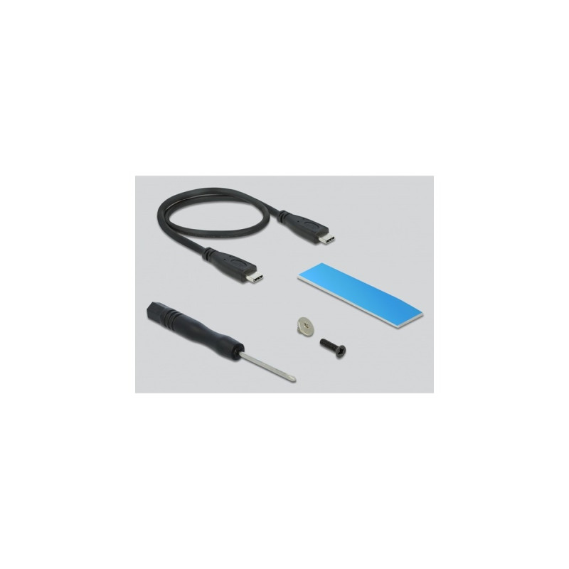 DeLOCK Externes Gehäuse für M.2 NVMe PCIe SSD mit SuperSpeed USB 20 Gbps (USB 3.2 Gen 2x2) USB Type-C Buchse, Laufwerksgehäuse(schwarz)