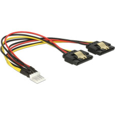2x SATA 15Pin Buchse, Y-Kabel(schwarz/rot, 20cm)