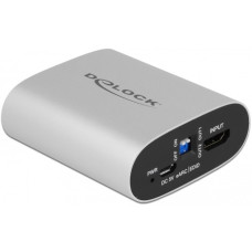 DeLOCK HDMI HD Audio Extractor 4K 60 Hz zu HDMI mit eARC, Adapter(silber)