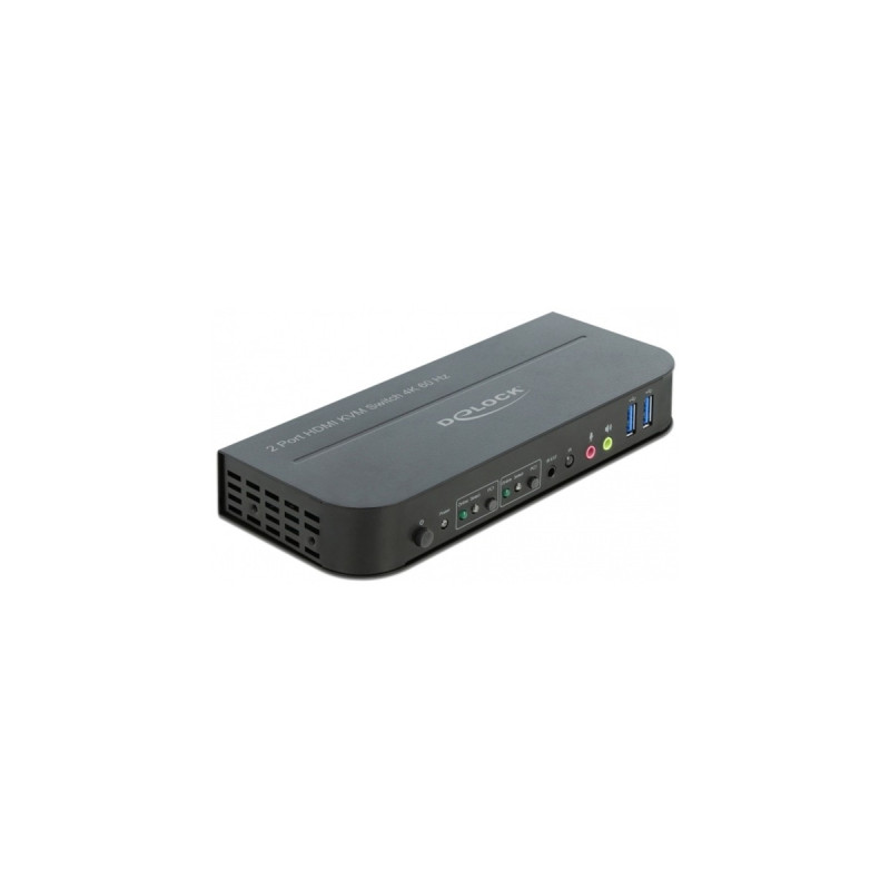DeLOCK HDMI KVM Switch 4K 60 Hz mit USB 3.0 und Audio, KVM-Switch(schwarz)