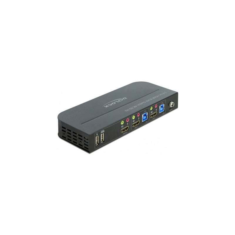 DeLOCK HDMI KVM Switch 4K 60 Hz mit USB 3.0 und Audio, KVM-Switch(schwarz)