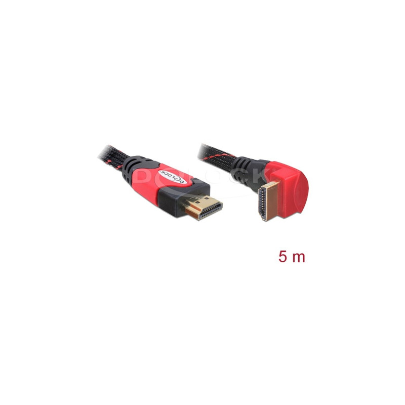 HDMI A (Stecker, gewinkelt) 4K(schwarz, 5 Meter)