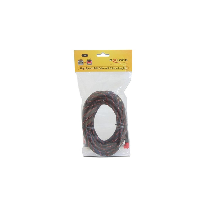 HDMI A (Stecker, gewinkelt) 4K(schwarz, 5 Meter)