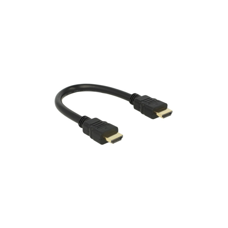 HDMI A (Stecker) 4K(schwarz, 25cm)