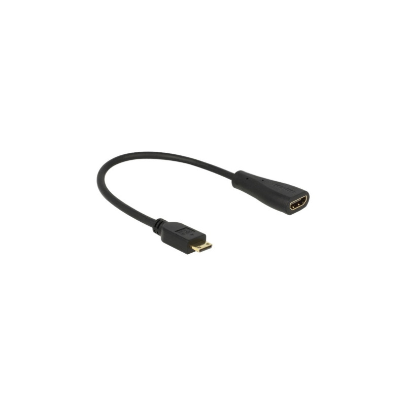 HDMI-A Buchse, Adapter(schwarz, 23cm)