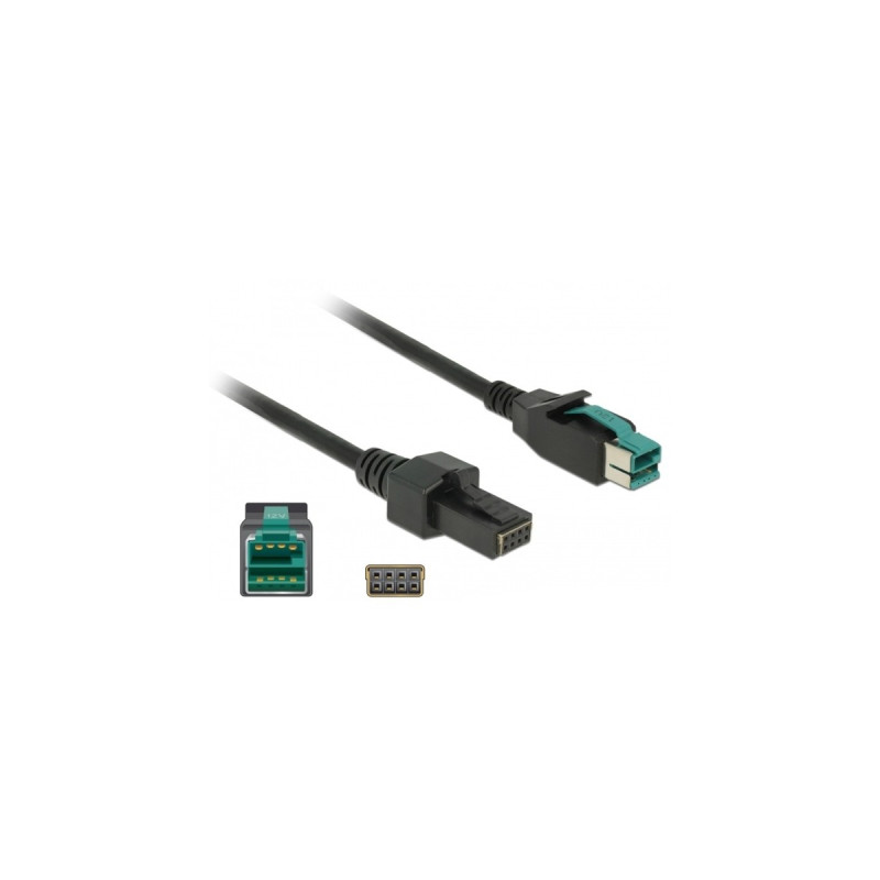 2x4 Pin (Stecker)(schwarz, 2 Meter)