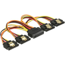 4x SATA 15Pin Buchse(schwarz/rot, 15cm)