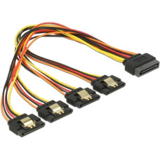 4x SATA 15Pin Buchse(schwarz/rot, 30cm)