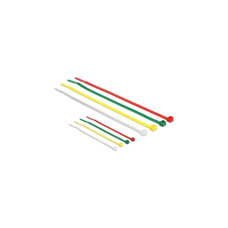 DeLOCK Kabelbinder farbig, 2x100 Stück(100mm x 2,5mm / 200mm x 3,6mm)