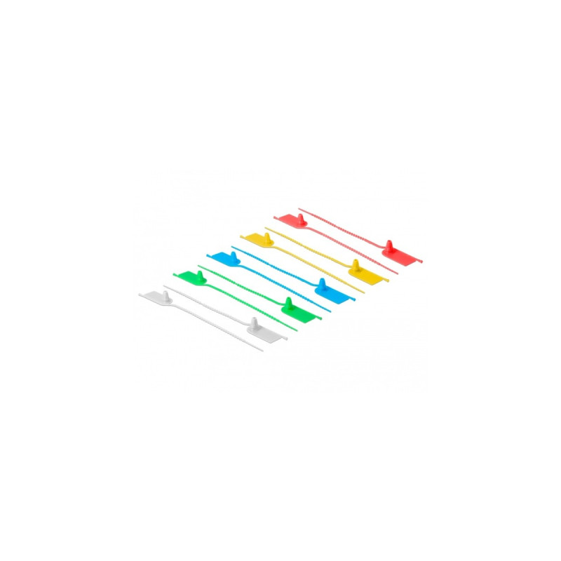DeLOCK Kabelbinder mit Beschriftungsfeld, 205mm x 2,8mm(10 Stück, farbig sortiert)