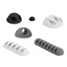 DeLOCK Kabelhalter Kombi Set, Halterung(weiß/grau)