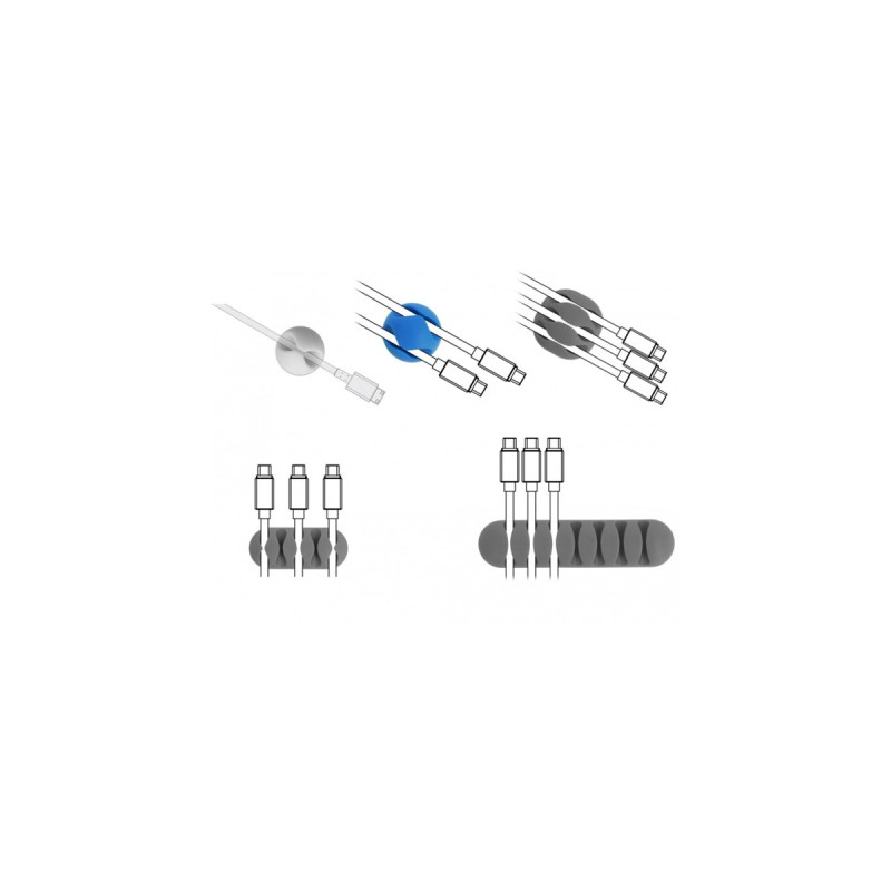DeLOCK Kabelhalter Kombi Set, Halterung(weiß/grau)