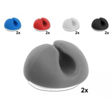 DeLOCK Kabelhalter Mini, Halterung(grau, Schwarz, Weiß, Blau, Rot)