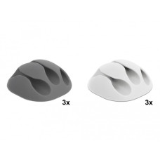 DeLOCK Kabelhalter mit 3 Durchführungen, Halterung(weiß/grau)