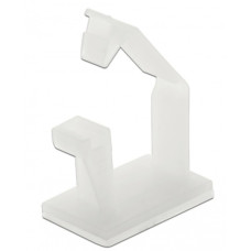 DeLOCK Kabelhalter mit Verschlussclip, Kabelführung(transparent, natur, selbstklebend, 10 Stück)
