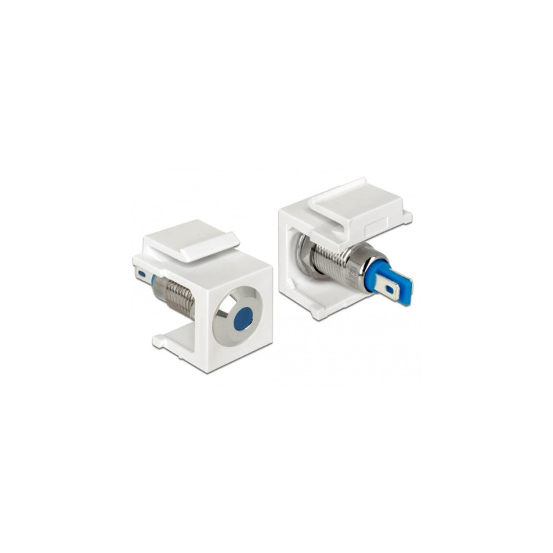 DeLOCK Keystone LED blau 6 V flach, Keystone-Modul(weiß, für Keystone Halterungen mit 19,2x14,9 mm)