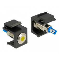 DeLOCK Keystone LED gelb 6 V flach, Keystone-Modul(schwarz, für Keystone Halterungen mit 19,2x14,9 mm)