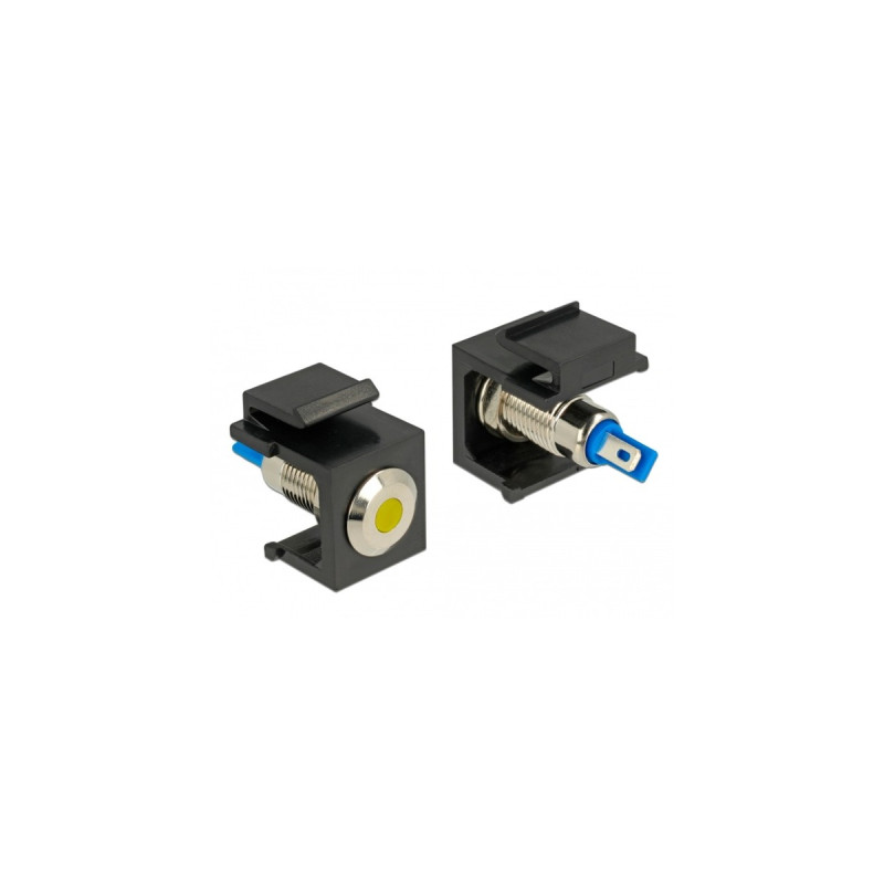DeLOCK Keystone LED gelb 6 V flach, Keystone-Modul(schwarz, für Keystone Halterungen mit 19,2x14,9 mm)