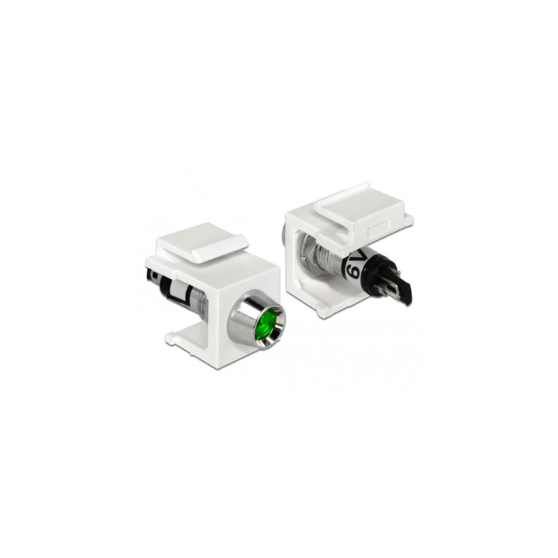 DeLOCK Keystone LED grün 6 V, Keystone-Modul(weiß, für Keystone Halterungen mit 19,2x14,9 mm)