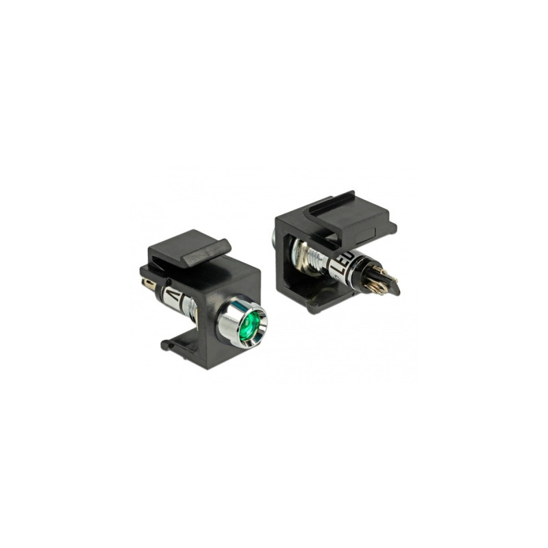 DeLOCK Keystone LED grün 6 V, Keystone-Modul(schwarz, für Keystone Halterungen mit 19,2x14,9 mm)