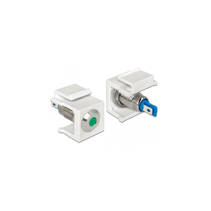 DeLOCK Keystone LED grün 6 V flach, Keystone-Modul(weiß, für Keystone Halterungen mit 19,2x14,9 mm)